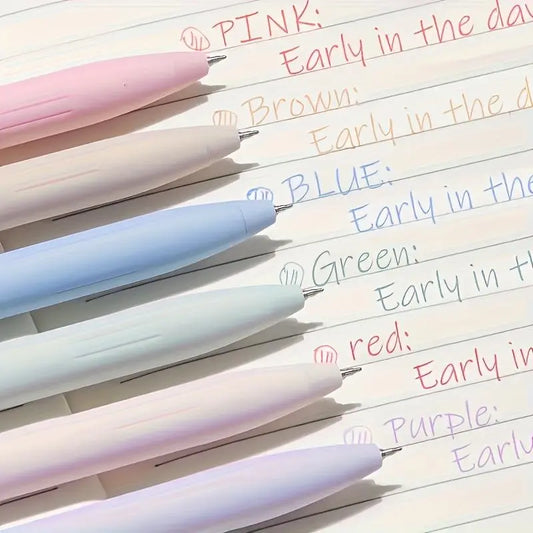 6-Piece Cute Morandi Color Gel Pen Set, Retro 0.5mm Colorful Signature Pens, Aesthetic Pens, Smooth Writing Pens for Students, School & Office Writing Supplies, Office Stationery Supplies