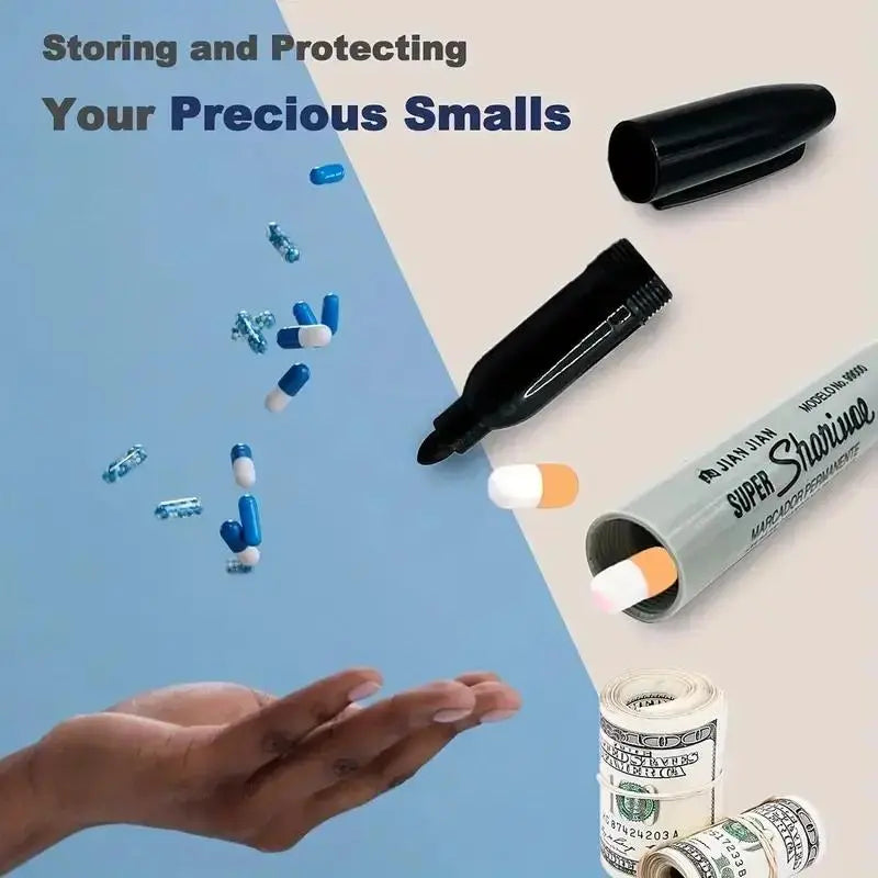 Marker Pen, 1 Count Portable Marker Pen with Secret Inner, Safety Pen for Hiding Valuable Items, Office Stationery & Supplies