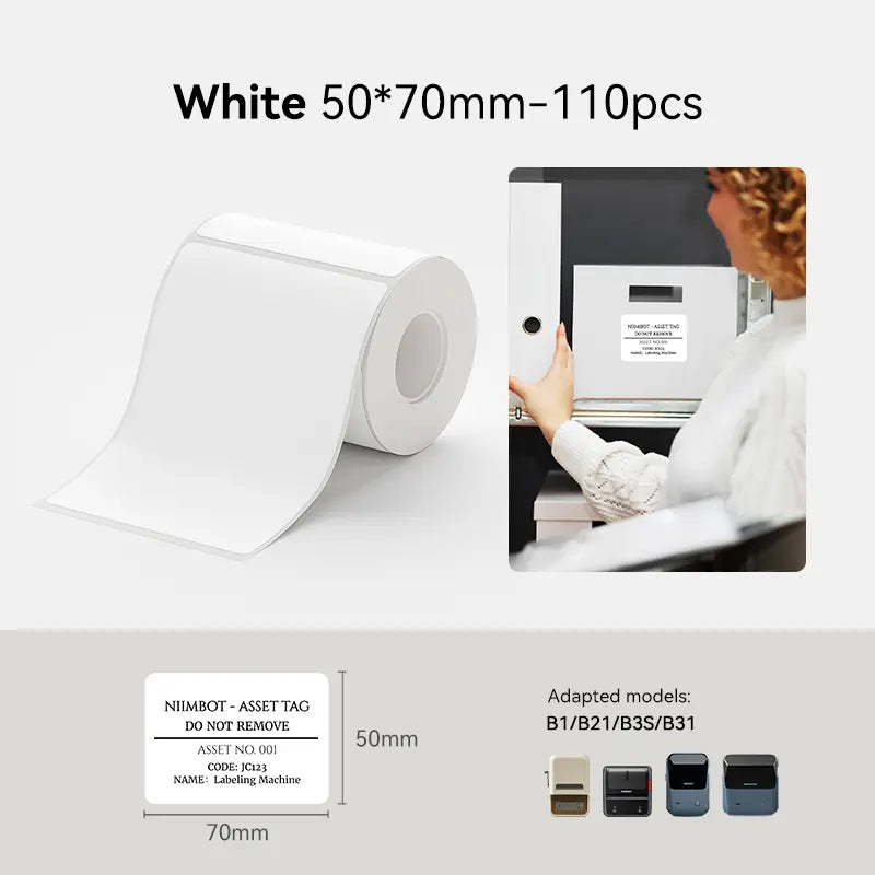 NIIMBOT BPA-Free Degradable Peel-Stick Transparent Thermal Paper Labels for B-Series (b21/b3s) Printers - Direct Print, Leave No Trace Adhesive for Small Businesses, Mason Jar Use