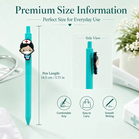 18pcs Multicolor Gel Ink Retractable Pens - Colored Pens with 0.5mm Nib, Black Lines, Cute Patterns, Smooth Writing, Nurse Doctor Gift, Office Stationery for Medical Professionals
