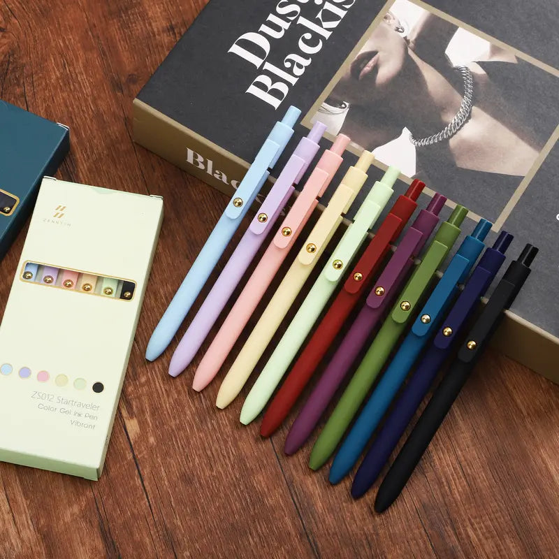 Ddaowanx 6Pcs 6-Color 0.5mm Fine Point Retractable Gel Pens, Fine Writing Office & School Stationery, Women Gift Set for Sketching, Teens' Stuffers, Kids