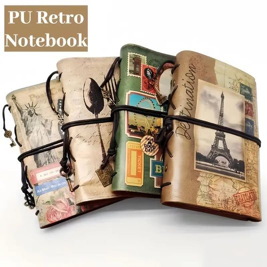 Retro Portable Travel Diary Notebook with Handmade Binding & Woodfree Paper Perfect for Home School Office Includes Free Hanging Ornament  Leather Vintage Style journal