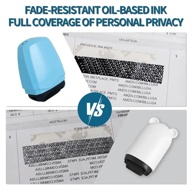 Lotosug Identity Theft Protection Roller Stamp for Hiding Sensitive Information, 1 Count Confidential Roller Stamp, Anti Theft, Privacy & Security Stamp, Designed for ID Blackout Security, Office Supplies, BackToSchool