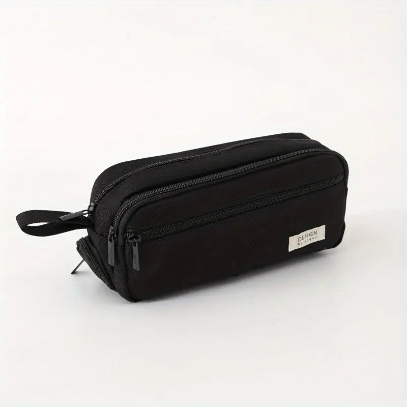 Large Capacity Pencil Case with Zipper, Multi-Layer Pen Bag, Durable Canvas School Supplies Stationery Storage Bag for School Office Travel