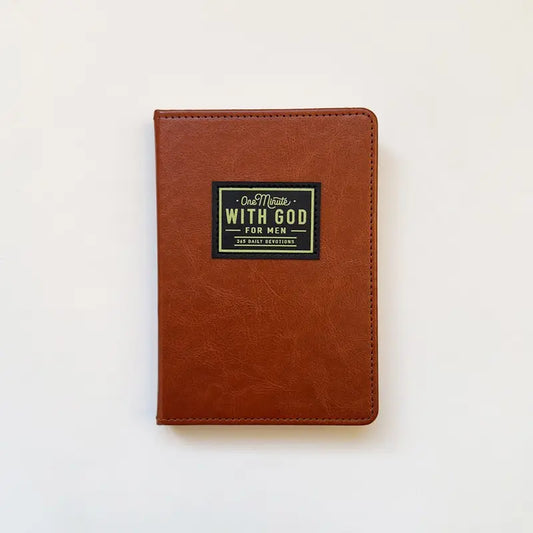 One Minute with God for Men, 365-Day Daily Prayer Leather Book, Essential Spiritual Companion, Devotional Journal, Prayer Notebook, Perfect for Morning Devotions