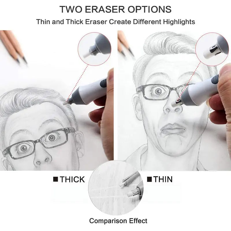 Tenwin Cordless Electric Eraser Kit - Couture Creations Creative Detailer Tool with High Speed Rot., 22 Refills & Interchangeable Tips, for Precise Erasing of Sketch Pencils/Drafting, Ideal for Artists, Back to School Haul