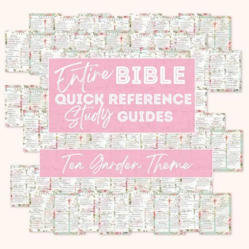 66 Books of the Bible Summary Tip-In Sheets (Printed) | Rose Tea Garden Collection | Aesthetic Bible Study Inserts