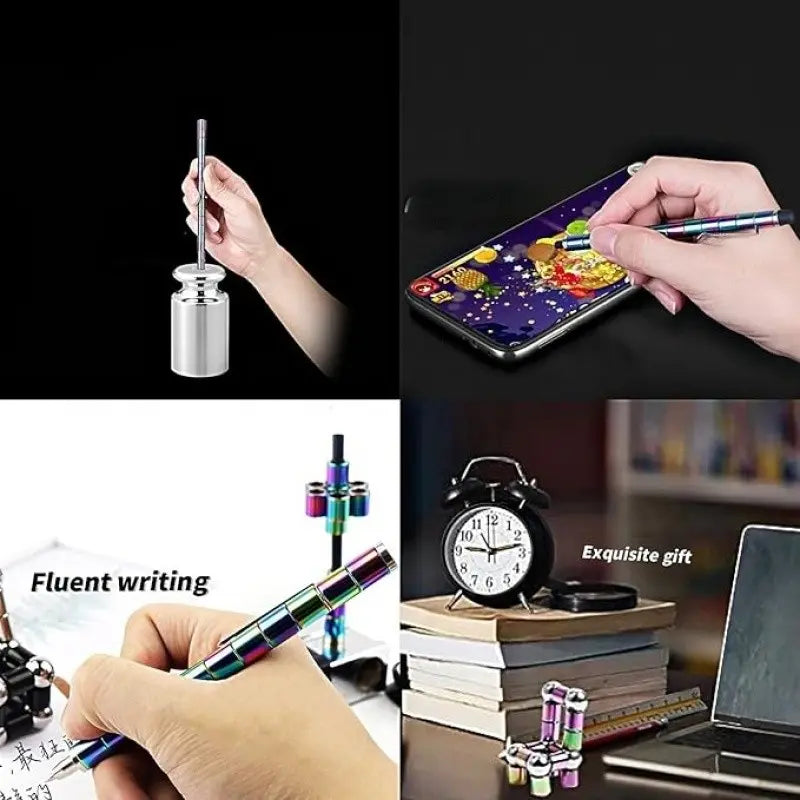 Rainbow Magnet Metal Writing Pen Toy, DIY Adult Multifunctional Pen, Metal Signature Pen, Aesthetic Pens, Fancy Pen, Creative Gift for Graduation, Back-To-School, Christmas Classroom Party