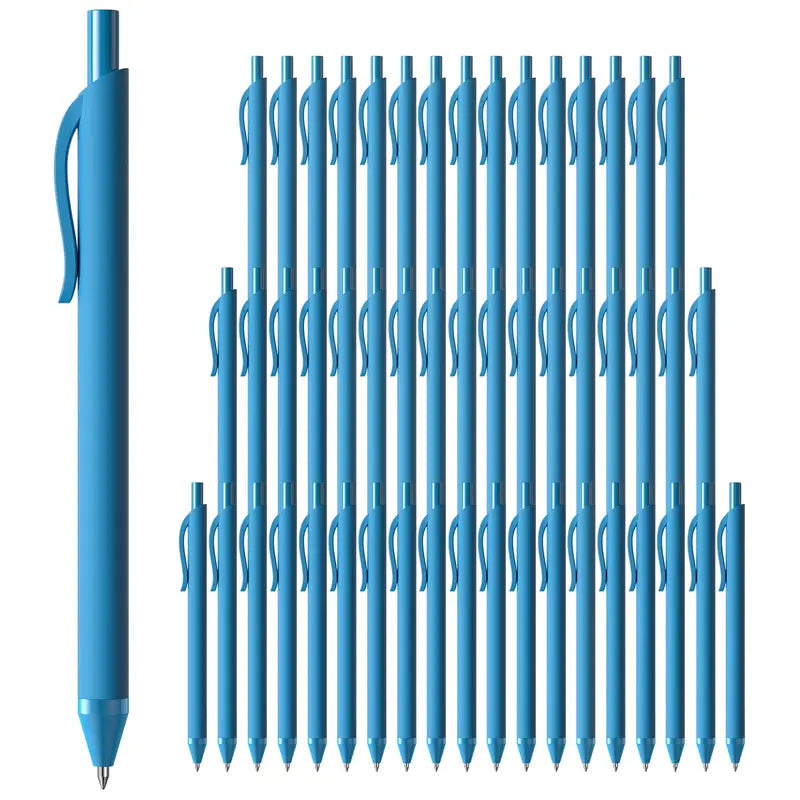 50 Pack Black Ink Pens - Bulk 1.0MM Medium Point Ballpoint Pens with German Ink for Smooth Writing No Bleed Retractable Design Ideal for Office & School