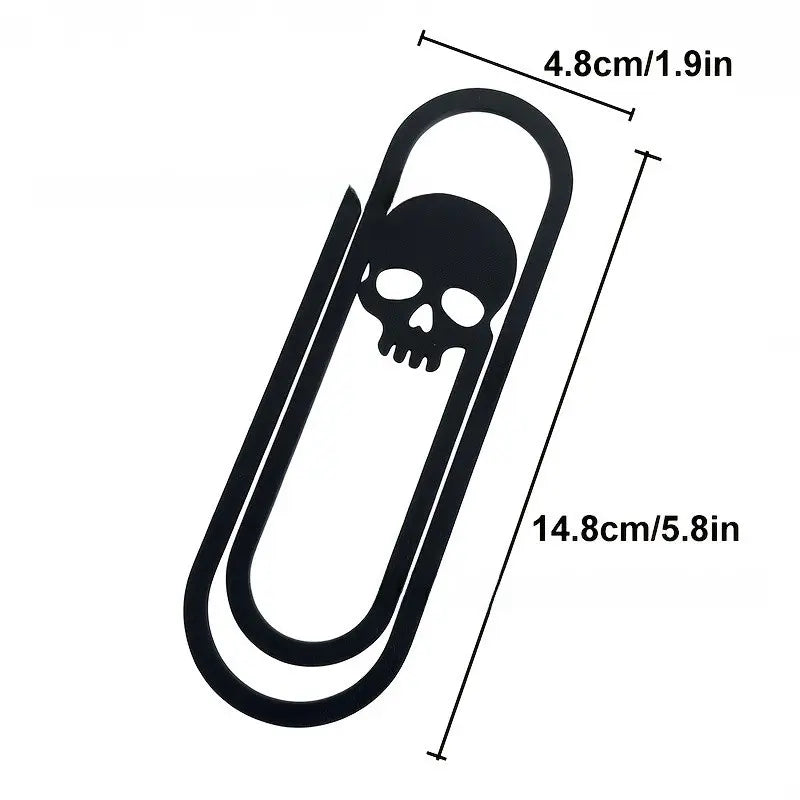 Skull Bookmark for Book Lovers, Halloween Horror Bookmark, Page Marker Clip, Gift Reading Accessory for Women, Men, Students, Teachers