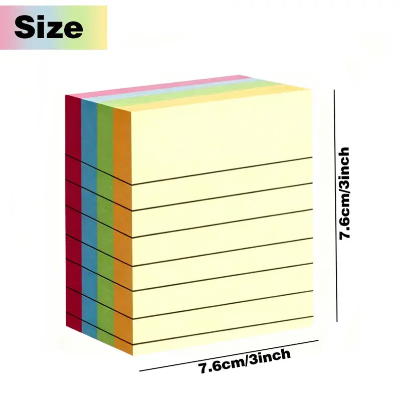 3x3 In Colorful Self-Stick Notes (200 Sheets) - Self-Adhesive, Removable, Lined, Easy to Stick/Peel Office Accessories for Meeting, Task Organization, Home Use
