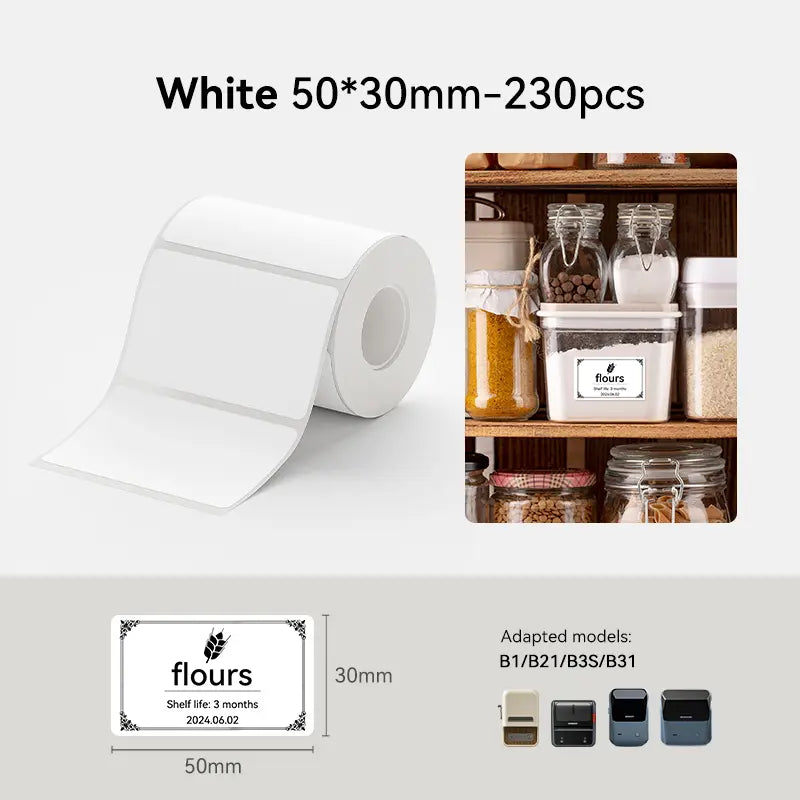 NIIMBOT BPA-Free Degradable Peel-Stick Transparent Thermal Paper Labels for B-Series (b21/b3s) Printers - Direct Print, Leave No Trace Adhesive for Small Businesses, Mason Jar Use