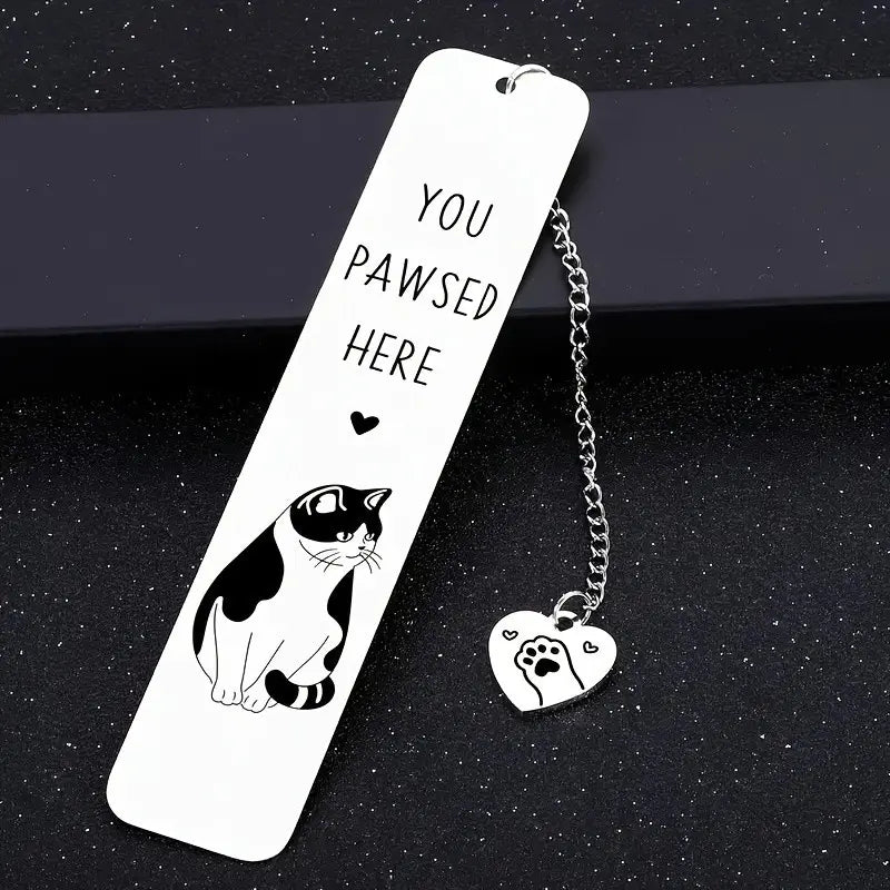 Cat Bookmark Stainless Steel Engraved Memorial Gift, Multiple Styles Combination, Perfect for Gifts, Unique Book Accessory