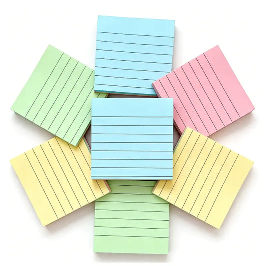 3x3 In Colorful Self-Stick Notes (200 Sheets) - Self-Adhesive, Removable, Lined, Easy to Stick/Peel Office Accessories for Meeting, Task Organization, Home Use