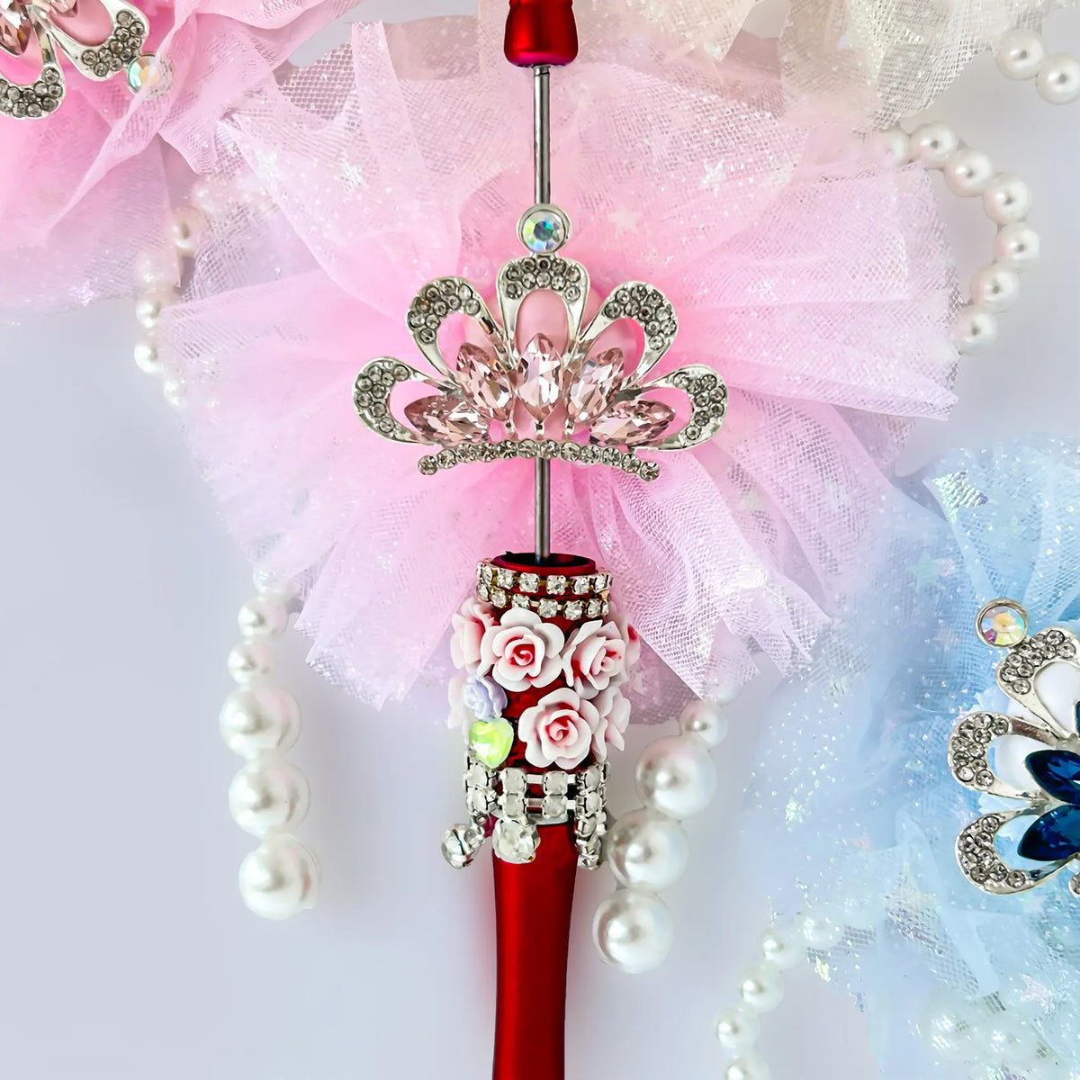 1pcs Innovative Crown Pearl Mesh DIY Jewelry, Perfect Gift for Girly Keychain, Handmade Phone Chains, Keychains, Pen Charms, Indoor Decor, Car Accessories