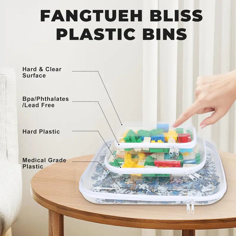 6 Pack Clear Hard Shell Zipper Case (2 Small, 2 Medium, 2 Large), See-Through Hard Plastic Organizer Pouches with Zipper for Travel, Toiletries, Makeup, Electronics & Pencils - Crush-Resistant Storage