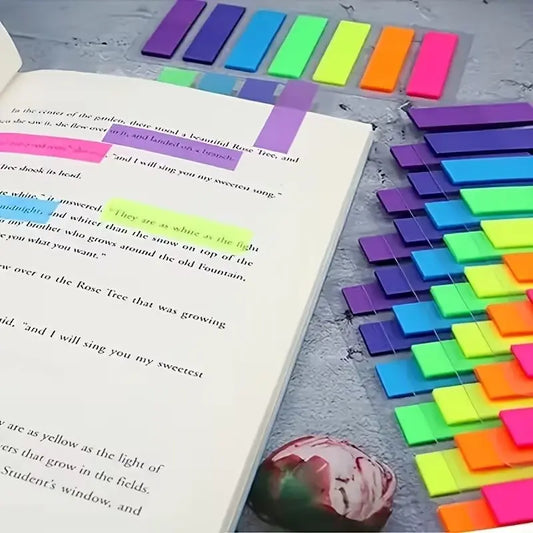 140 Sheets (7 Colors) Transparent Writable Sticky Notes, Clear Page Markers Stickers, Sticky Labels, Index Dividers, Adhesive Tabs for Student Reading, Bookmarks, Office Supplies & Stationery Use, Writing Surface, Highlighting