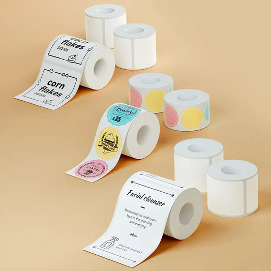NIIMBOT 3-Roll Direct Thermal Stickers for B-Series Thermal Label Printers, Self-Adhesive Wrap Decal Stickers, Waterproof for School, Home, Office, Compatible with Barcodes/QR Codes/Logos, High-Quality