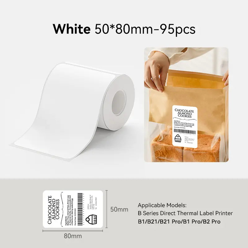 NIIMBOT BPA-Free Degradable Peel-Stick Transparent Thermal Paper Labels for B-Series (b21/b3s) Printers - Direct Print, Leave No Trace Adhesive for Small Businesses, Mason Jar Use