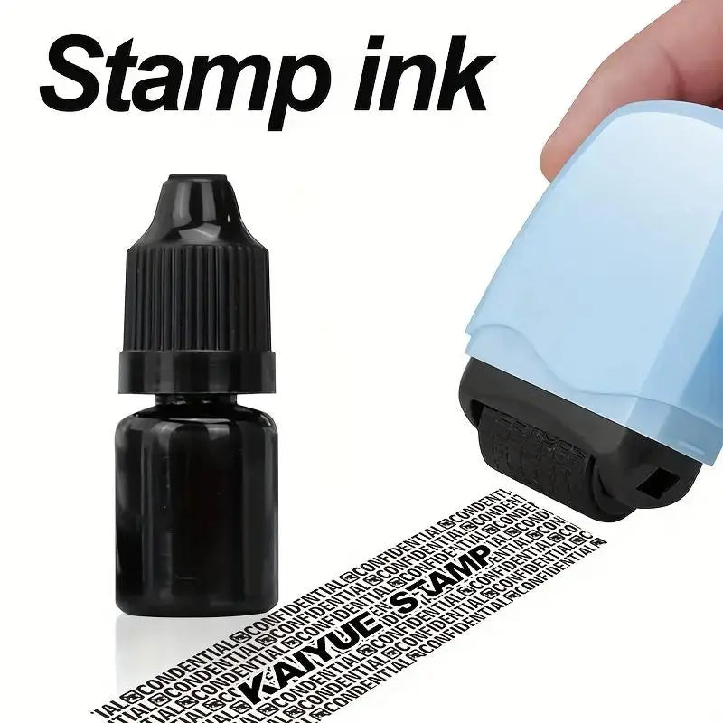Privacy Stamp Ink Refill, 3 Counts Roller Identity Theft Protective Stamp Ink Refill, Confidential Seal Ink Refill for Home Office School Ink Seals