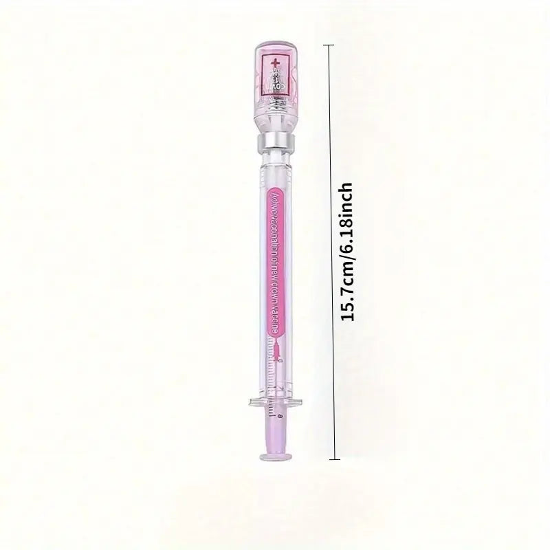 4 pcs, gel pens, novelty pens, Unique Pens, smooth writing pens, novel vaccine shape, needle ball writing pen, quick-drying ink, doctor and nurse gift, decompression syringe design, random colors, Stationery Writing Tools