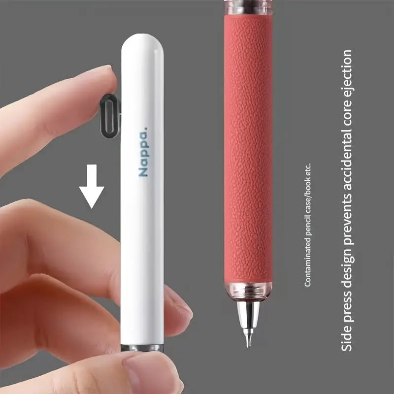 3-Piece High‑end Imitation Nappa Side‑Click Gel Pen Set, 0.5mm Black Ink, Comfortable Grip, Smooth Writing, Quick‑drying Ink, Stylish Vintage Aesthetic, Ideal for Students, Office Use, Writing Stationery
