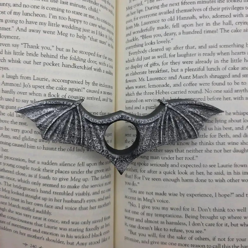 Book Page Holders– Fantasy Reading Accessory for Book Lovers - Dragon Wing, Skull Butterfly, and Village