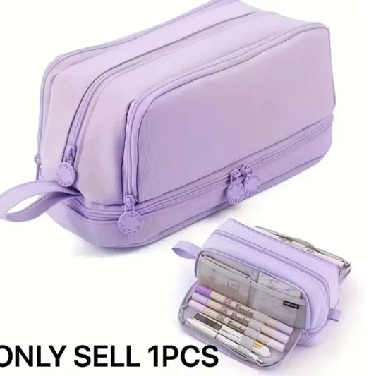 Beauty Bag LargeSports Grooming Bag  Capacity Pencil Bag with Handles Aesthetic Pencil Pouch School Cases Zipper Big Stationery Bag Pen Case Art Drafting Pencils Students School Supplies Writing Stationery
