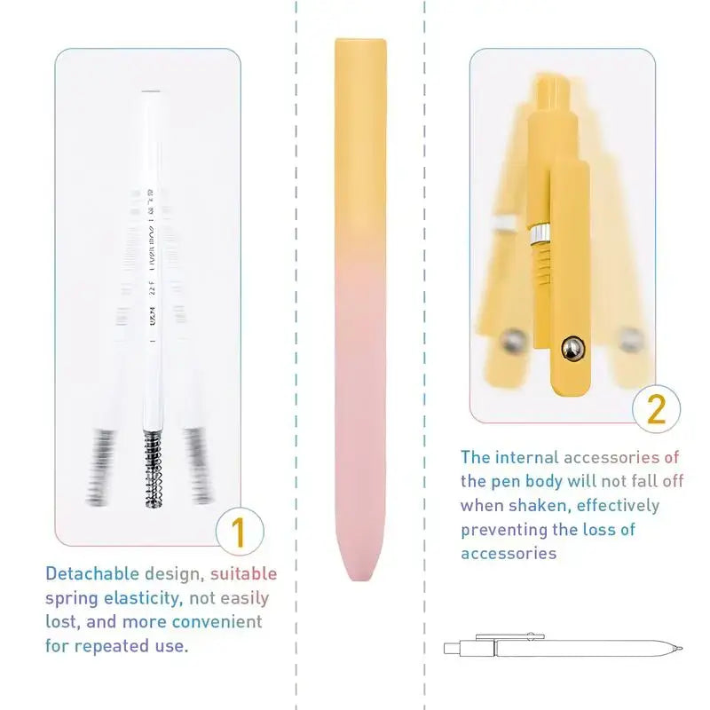 summerwins 5-Pack Rainbow-Hues Minimalist Retractable Gel Pens - Carbon Ink, Gel Ink Tips, Smudge-Proof, Smooth-Writing, Quick-Drying, Multi Purpose Pens, Office Stationery Supplies, Cool Office Stuff, Ideal for Left-Handed Writers, Back to School
