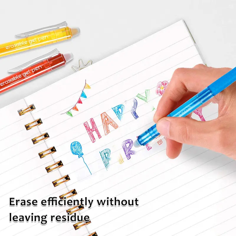 Shuttle Art 15/26-Pack 0.5mm Retractable Fine Point Erasable Gel Pens, Acid-Free Transparent Multi Purpose Clicker Pens, Back to School Office Supplies for Students, Ideal for Drawing & Planner Use