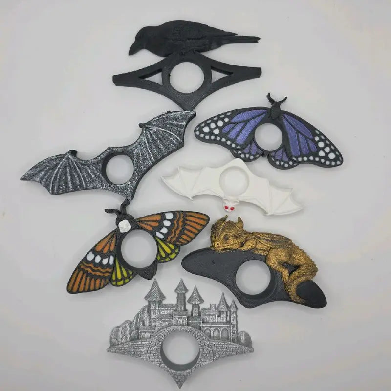Book Page Holders– Fantasy Reading Accessory for Book Lovers - Dragon Wing, Skull Butterfly, and Village