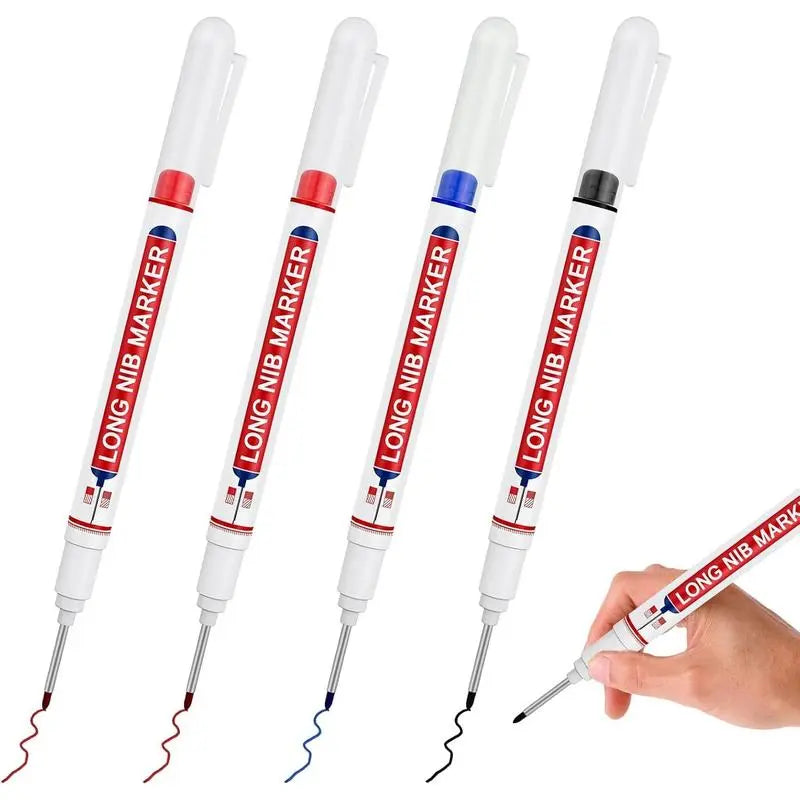 Long Nib Marker, 20mm Tip Quick-Dry Home Improvement Marker with Waterproof Performance, 10-Count (4/5/20-Count Options), Premium Wear-Resistant Plastic, Durable and Versatile Office Stationery for Wood/Wall/Plastic, Precision Woodworking Tool