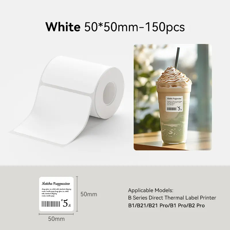 NIIMBOT BPA-Free Degradable Peel-Stick Transparent Thermal Paper Labels for B-Series (b21/b3s) Printers - Direct Print, Leave No Trace Adhesive for Small Businesses, Mason Jar Use
