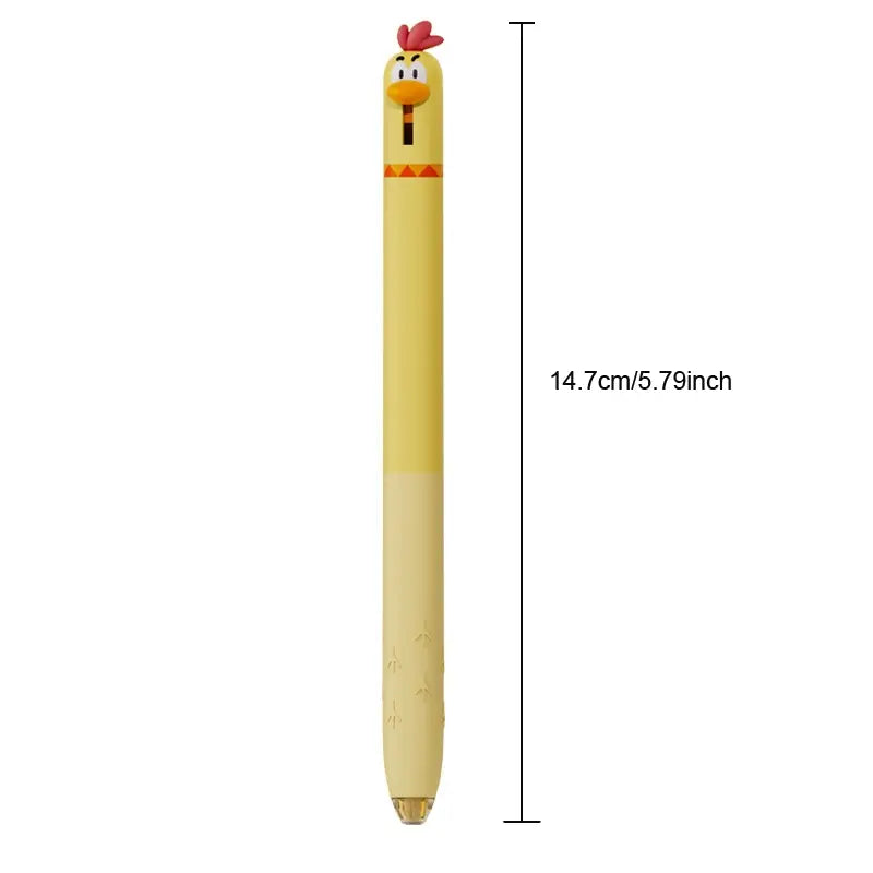 4PCS Chick Style Gel Pens Set 0.5mm Quick Dry Black Pen Creative Press Mouth Writing Pen Funny Teacher Pens Small Gift Writing Stationery Office Supplies