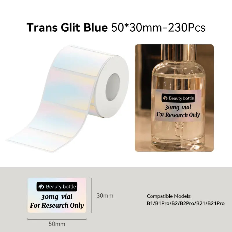 NIIMBOT BPA-Free Degradable Peel-Stick Transparent Thermal Paper Labels for B-Series (b21/b3s) Printers - Direct Print, Leave No Trace Adhesive for Small Businesses, Mason Jar Use