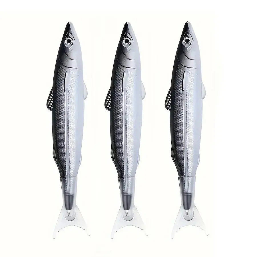 Fish Shaped Ballpoint Pen, 3 Counts Cute Ocean Fish Ballpoint Pen, Aesthetic Pens, Creative Salty Fish Simulation Pen for Students and Adults, Stationery Supplies, Special Pen, Writing Pen, Specialty Pen