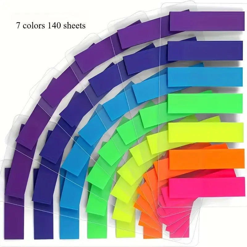 140 Sheets (7 Colors) Transparent Writable Sticky Notes, Clear Page Markers Stickers, Sticky Labels, Index Dividers, Adhesive Tabs for Student Reading, Bookmarks, Office Supplies & Stationery Use, Writing Surface, Highlighting