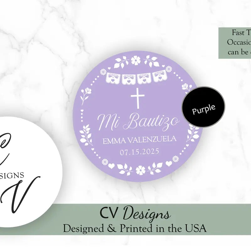 Cielito Lindo Baptism Birthday Stickers 2 Inches or 1.5 inches 100pcs Any Occasion