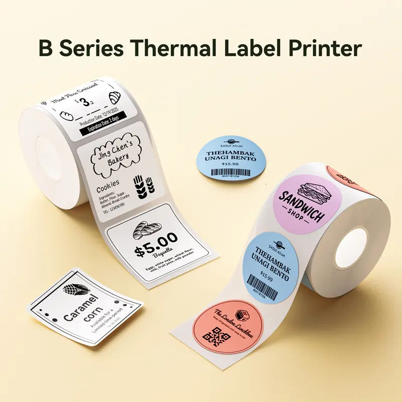 NIIMBOT BPA-Free Degradable Peel-Stick Transparent Thermal Paper Labels for B-Series (b21/b3s) Printers - Direct Print, Leave No Trace Adhesive for Small Businesses, Mason Jar Use