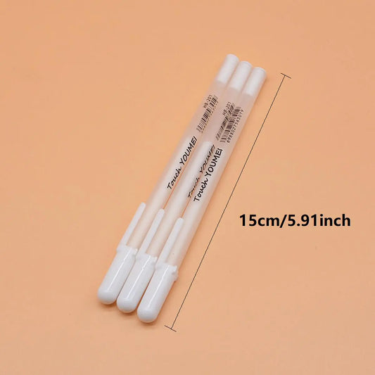 White Marker Pens (5 Counts), Portable White Gel Pen Set, Writing & Drawing for Students, Office, School, Home, Fine Tip Markers, Fine Point Pens