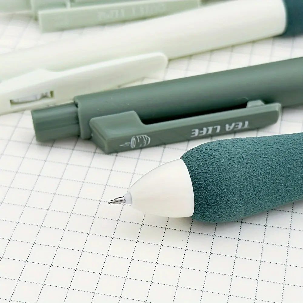 6/12pcs Dopamine Soft Grip Stress Relief Pen, Cute Design & Retractable Fine Point 0.5mm Tip, Ideal School Supply, Back-To-School, Valentine's Day Gift, Pen Set, Cute Pens