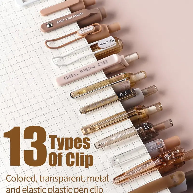 Four Candies Gel Ink Pen Set,14PCS Pen Set with Case, Cute Note Taking 0.5mm Fine Point Retractable 12PCS Black Ink Pens with 2 Highlighter for School, Note Taking,Writing, Office Supplies, girly office supplie,journaling supplies  Pastel Markers Portable
