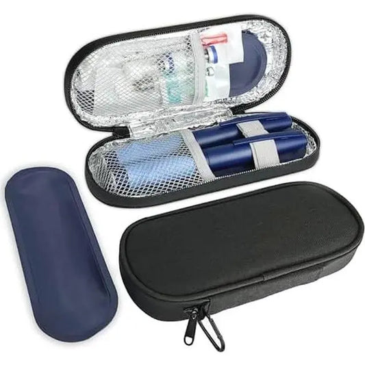 Insulin Pen Cooler Travel Case with TSA Approved Ice Packs,Diabetic Medication Insulated Cool Organizer,Insulin Pen and Other Diabetic Supplies, for the Daily Life and Trip Black