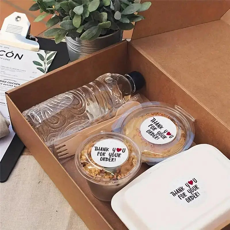 500pcs DIY Thank You Adhesive Stickers for Small Business, 1 Roll Pack, Sticker Rolls, Perfect for Online Stores, Gift Box Decoration, Convey Gratitude