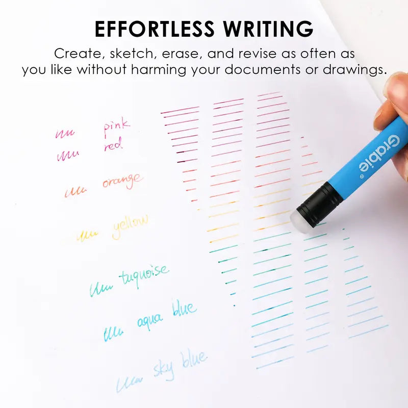 Grabie Erasable Gel Pen Set, Back to School, Medium Point Pens with Eraser for Everyday Use & Educational Purposes, for planner, students, teachers, nurses and artists, magical pen, Class Reward Gift Idea, School Supplies