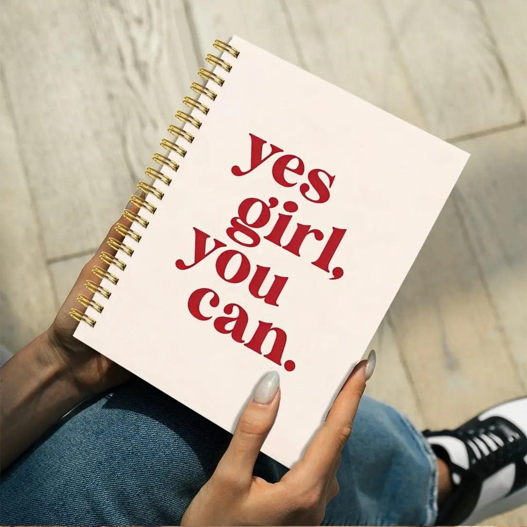 Empowering Feminist Quote Notebook, 8.3x5.5 Inches, Hard Cover Spiral Bound, Girls' Power, Women Empowerment Journal, Office School Use, Writing Notebook