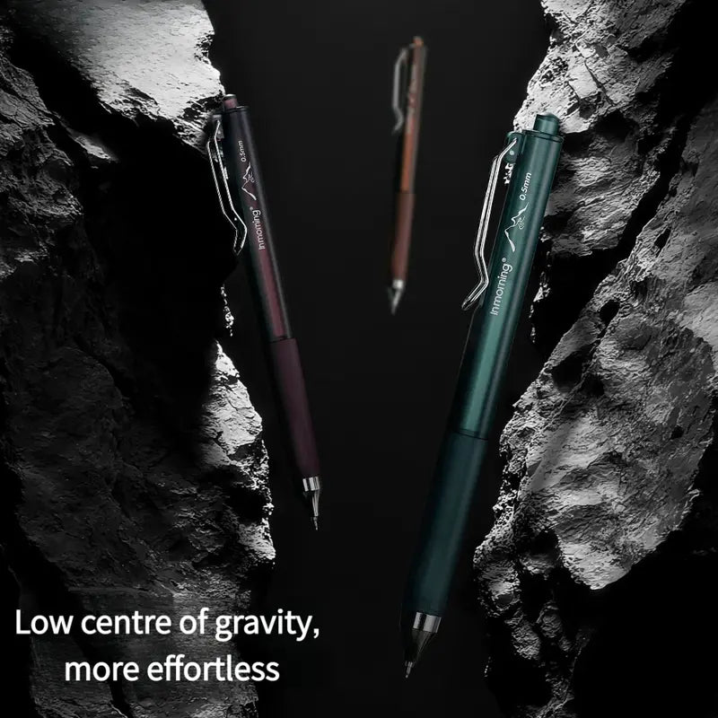 3 Dark Tones Low Center Gravity Retractable Gel Pens - Soft Sleeves, Callus-Preventing Soft Grip, Smooth Smudge-Proof Quick-Dry Ink, Large Capacity Office Stationery Writing Tool, College Student Pen for Office Use