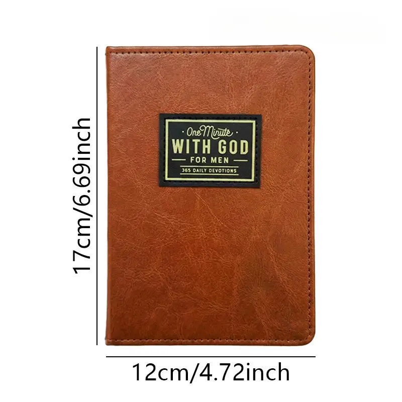 One Minute with God for Men, 365-Day Daily Prayer Leather Book, Essential Spiritual Companion, Devotional Journal, Prayer Notebook, Perfect for Morning Devotions