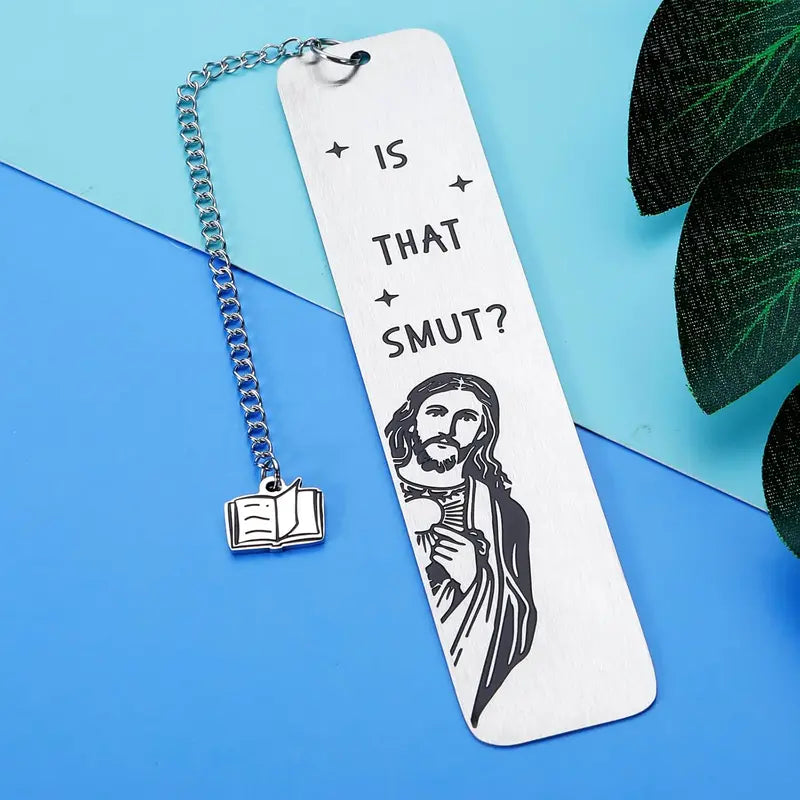 Unisex Engraved Stainless Steel Bookmark with Chains - Hypoallergic Rust-Resist Steel Page Marker, Lasting Scratch-Resistant Shine, Funny Bookish Gag Gift for Book Lovers, Festive Home Supply