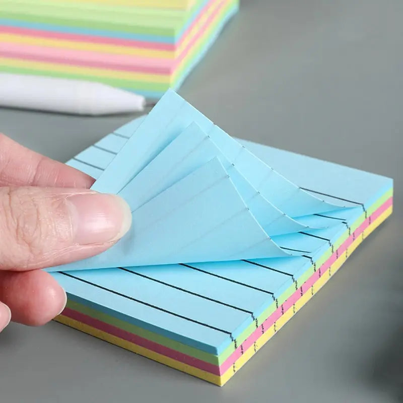 3x3 In Colorful Self-Stick Notes (200 Sheets) - Self-Adhesive, Removable, Lined, Easy to Stick/Peel Office Accessories for Meeting, Task Organization, Home Use